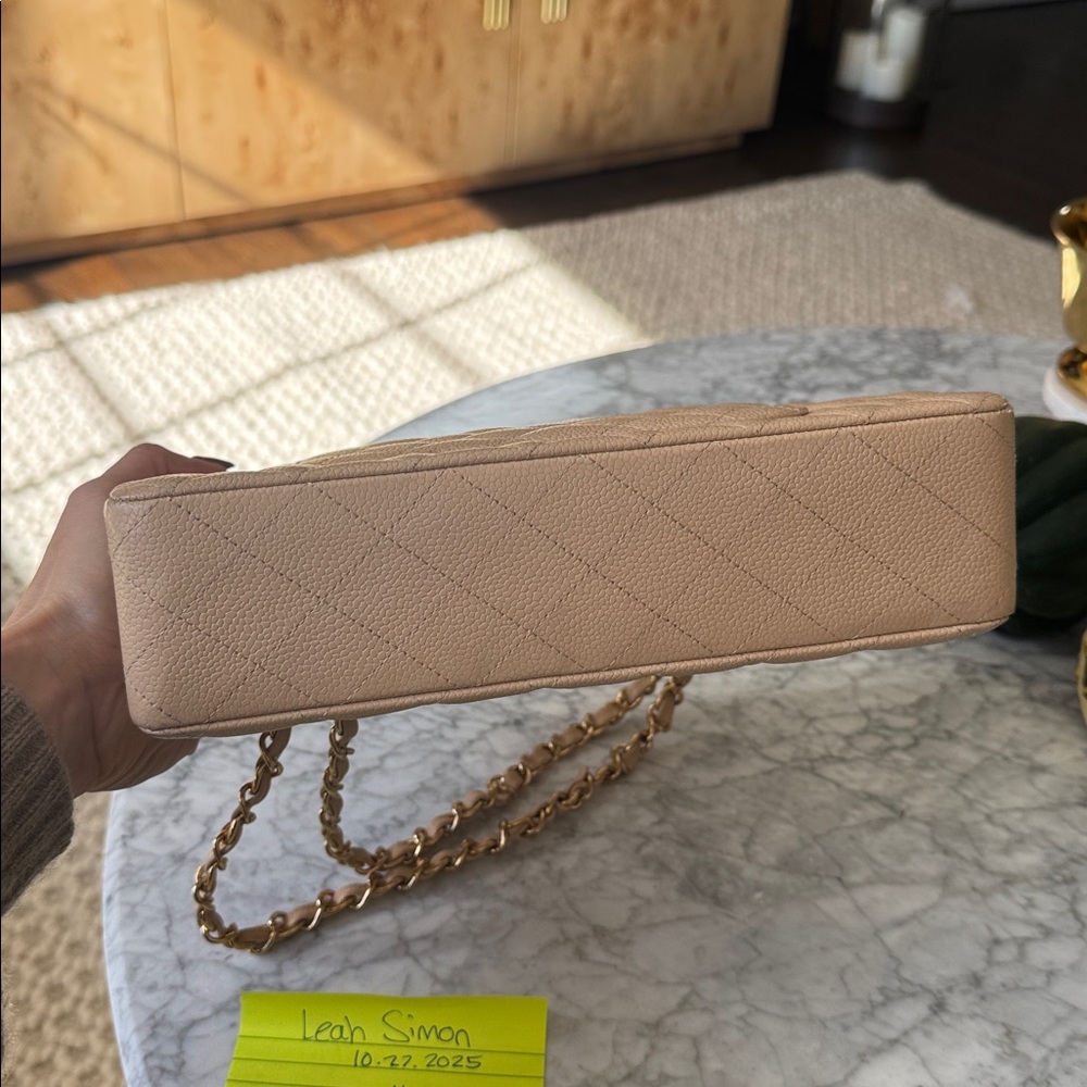 Chanel Beige Claire Medium Classic Flap GDHW Quilted Shoulder Bag - Picture 6 of 11